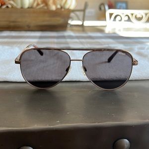 MVMT Maverick Aviator Sunglasses with gold details and brown lens